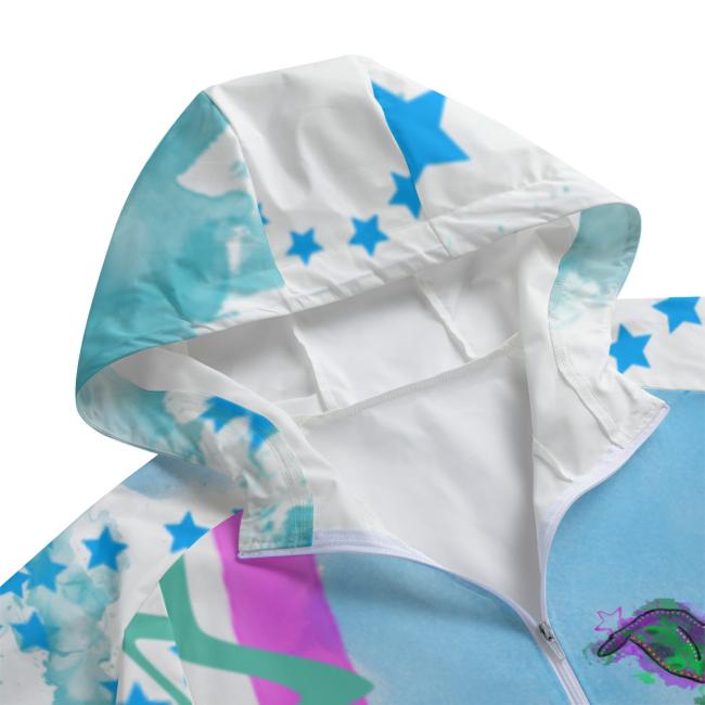 Preview: Leichte Regenjacke Fido – Popart Hundemotiv, 100 % Polyester, Unisex, Mix, Mischling, Zwergschnauzer, Schnauzer